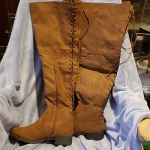 NEW IN BOX  over the knee lace up boots